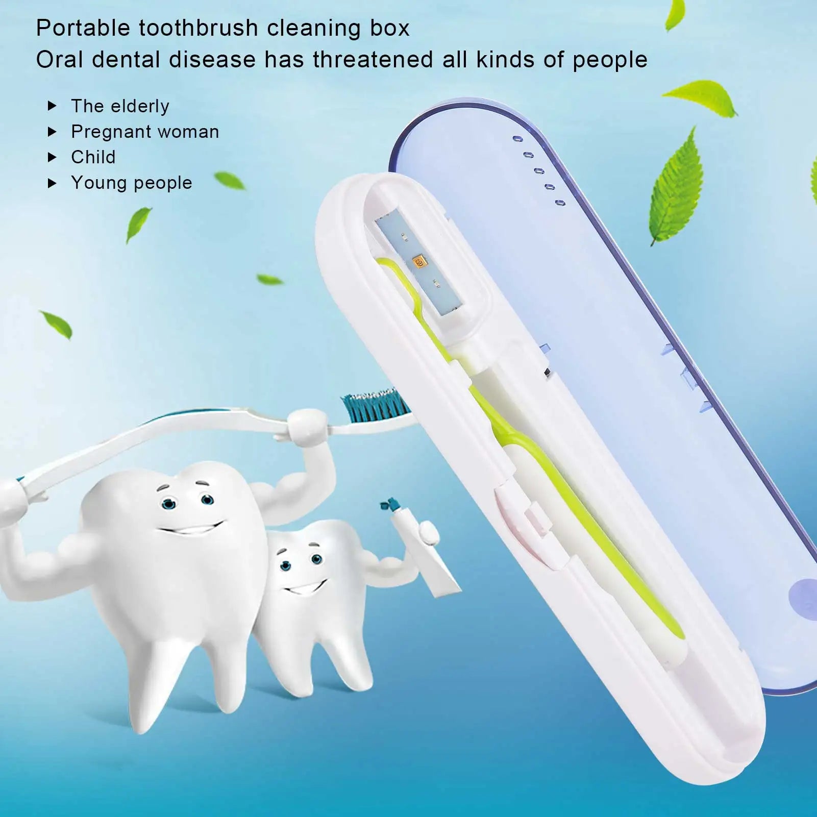 Toothpaste Cleaner ZL‑08L UV LED Toothbrush Holder Cleaner ABS Portable Ultraviolet Toothpaste Cleaner