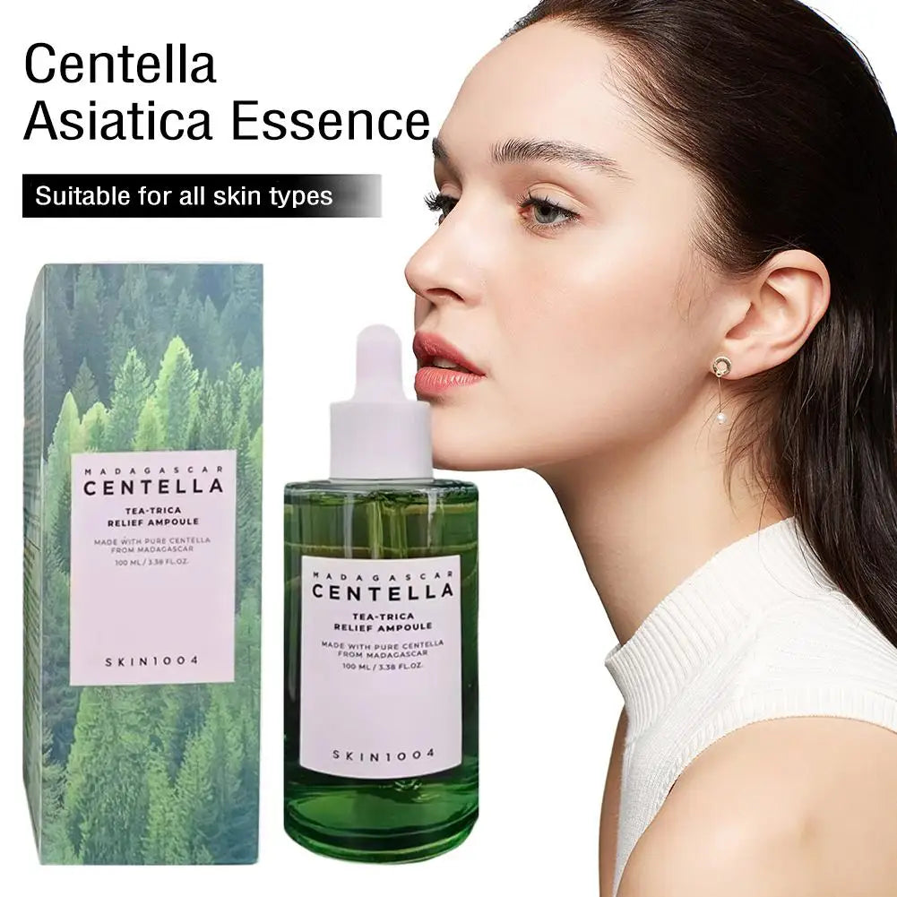 Centella Asiatica Serum 100ml Deep Hydration & Moisturizing Repair Soothes Breakouts Pink Salt Essence Korean Skincare
