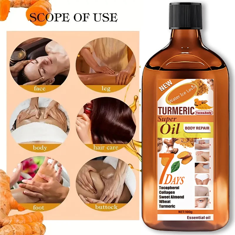 Turmeric Skin Care Essential Oil, Moisturizing and Brightening Effect, Gentle, Smooth, Delicate, Easy to Absorb, Repair and Brighten Skin. Suitable for Men and Women.