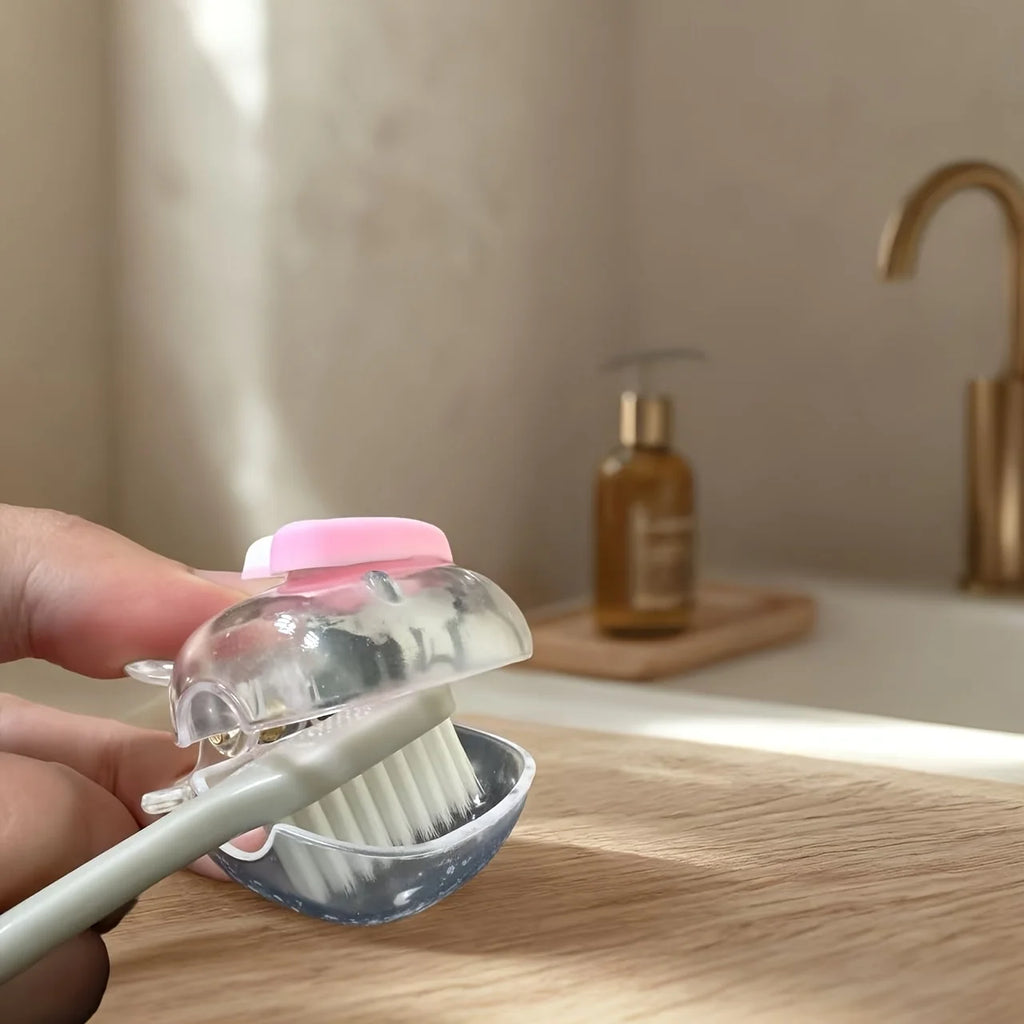 4Pcs Travel Toothbrush Head Covers Toothbrush Protector Cap Brush Pod Case Protective Portable Plastic Clip For Household Travel