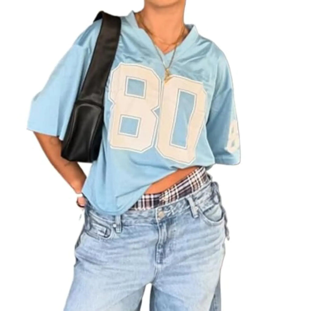 Hesaco Womens Graphic Tees - Oversized Jersey