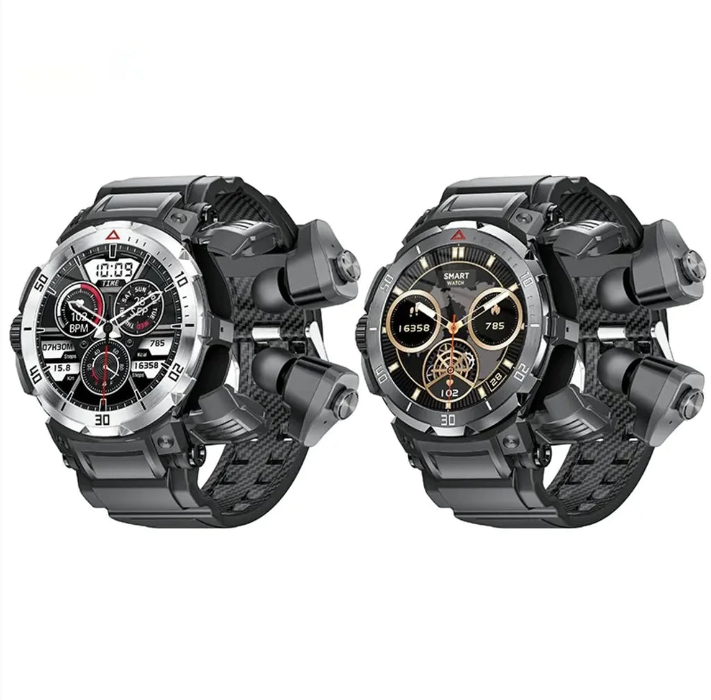 SyncWatch with Integrated Earbuds