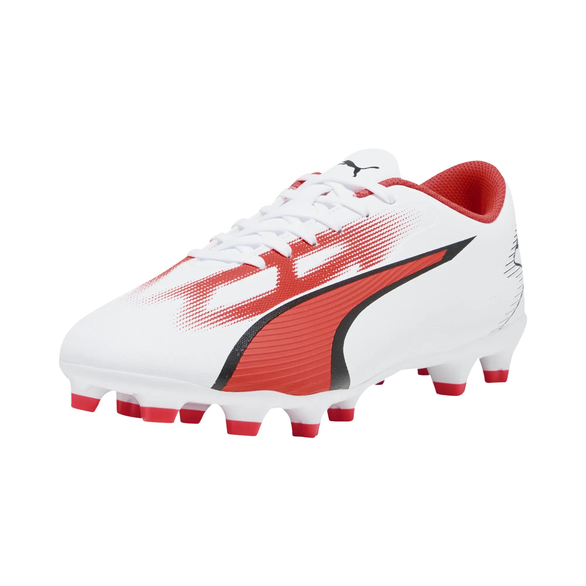 PUMA Mens Ultra Play Firm Artificial Ground Soccer Cleats PUMA Mens White-PUMA Mens Black-Fire Orchid 11