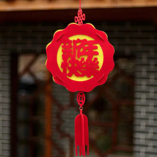 New Year Red Lanterns, Eco-Friendly Felt Decorations