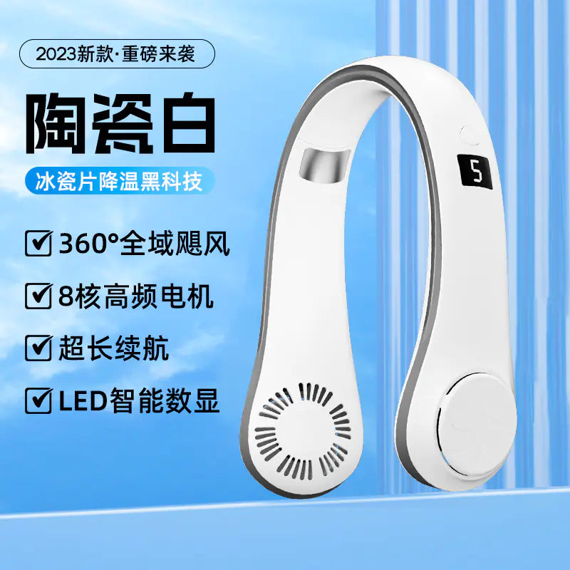 USB Rechargeable Mini Neck Fan for Sports and Travel