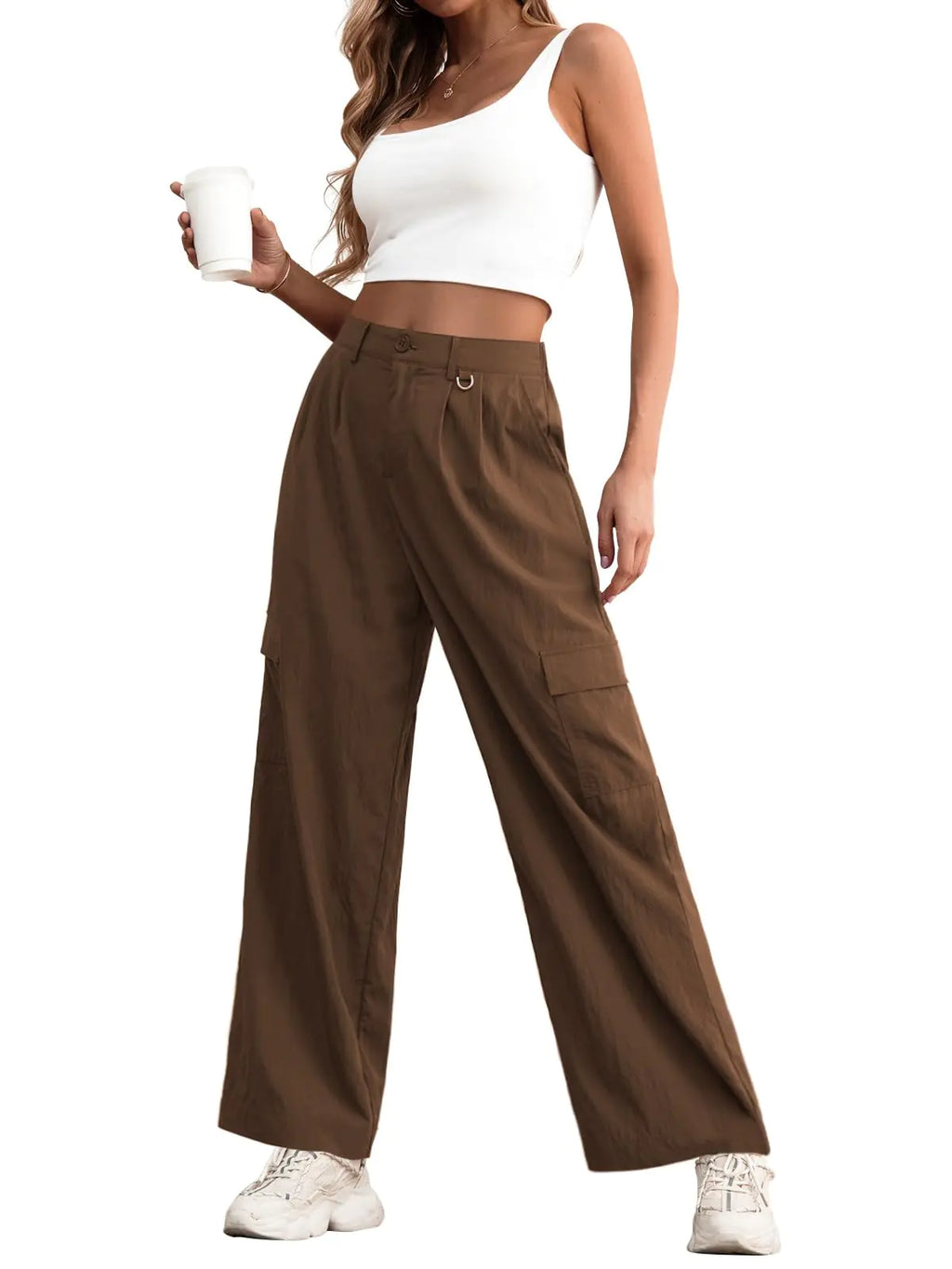 Feiersi Women Wide Leg Cargo Pants