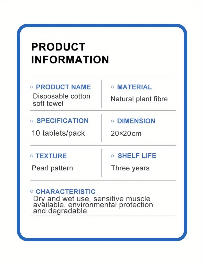 10 Pack Portable Pure Cotton Soft Towels for Travel