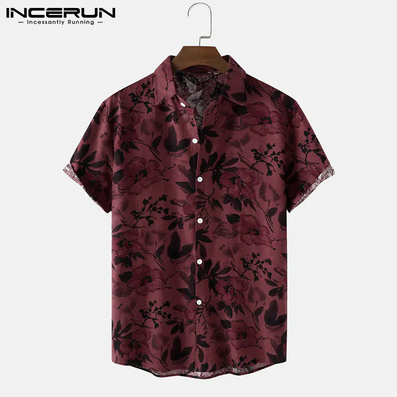 Men's Summer Printed Cotton Tee - Hawaiian Style
