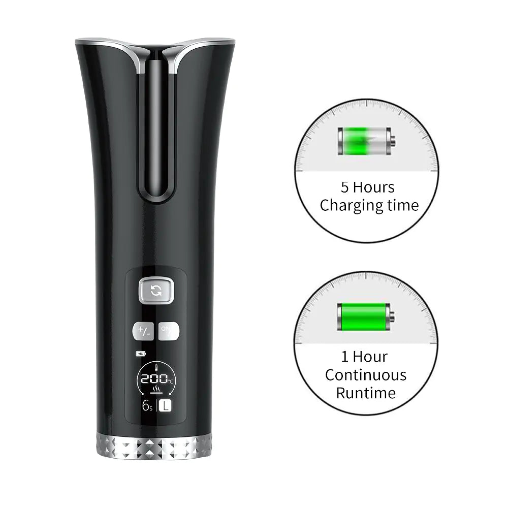 Portable Automatic Curling Iron - Mini Wireless Travel Device