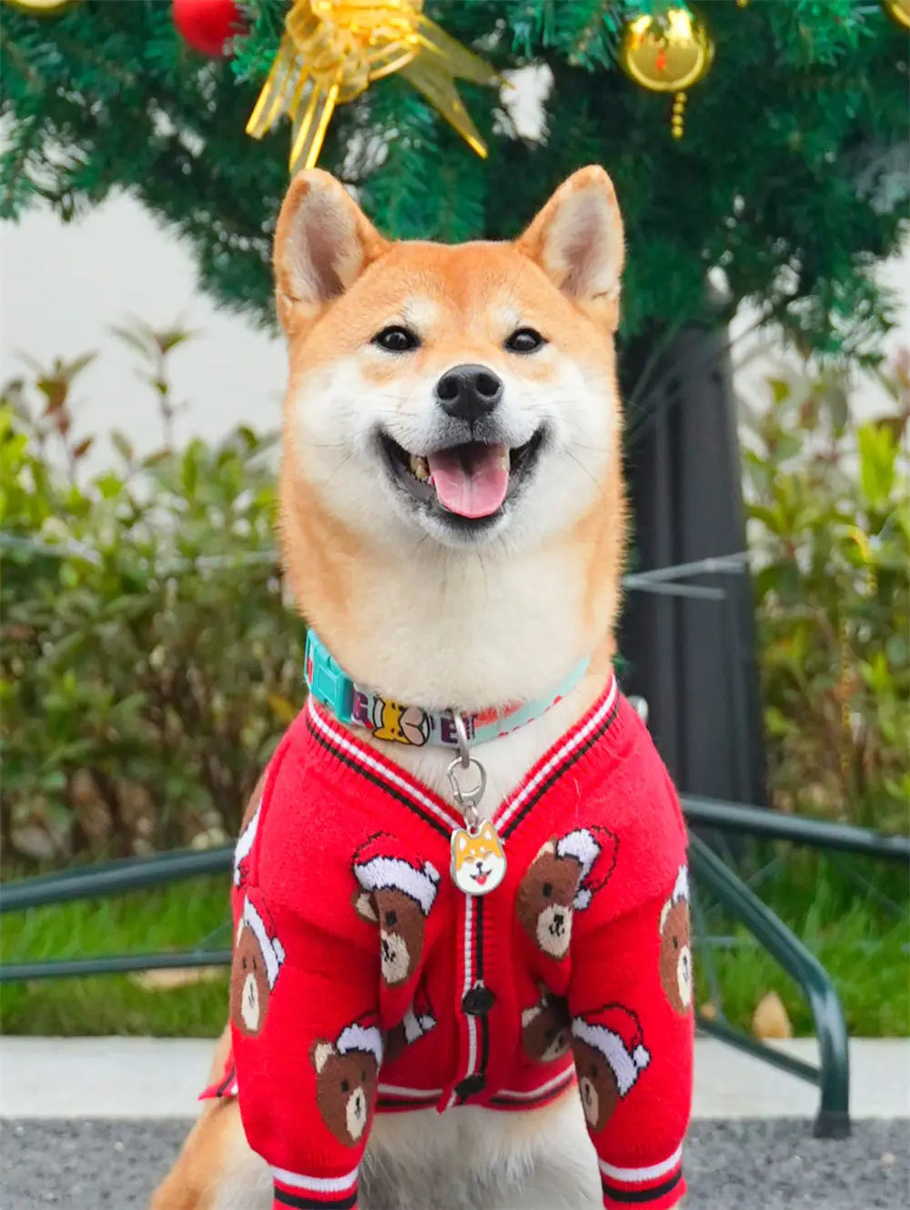 Festive Red Dog Sweater for New Year Celebrations