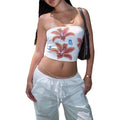 Y2k Tube Tops for Women Star/Flower Graphic Print Strapless Top