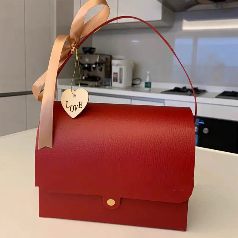 New Year Gift Box with Handle for Weddings and Favors
