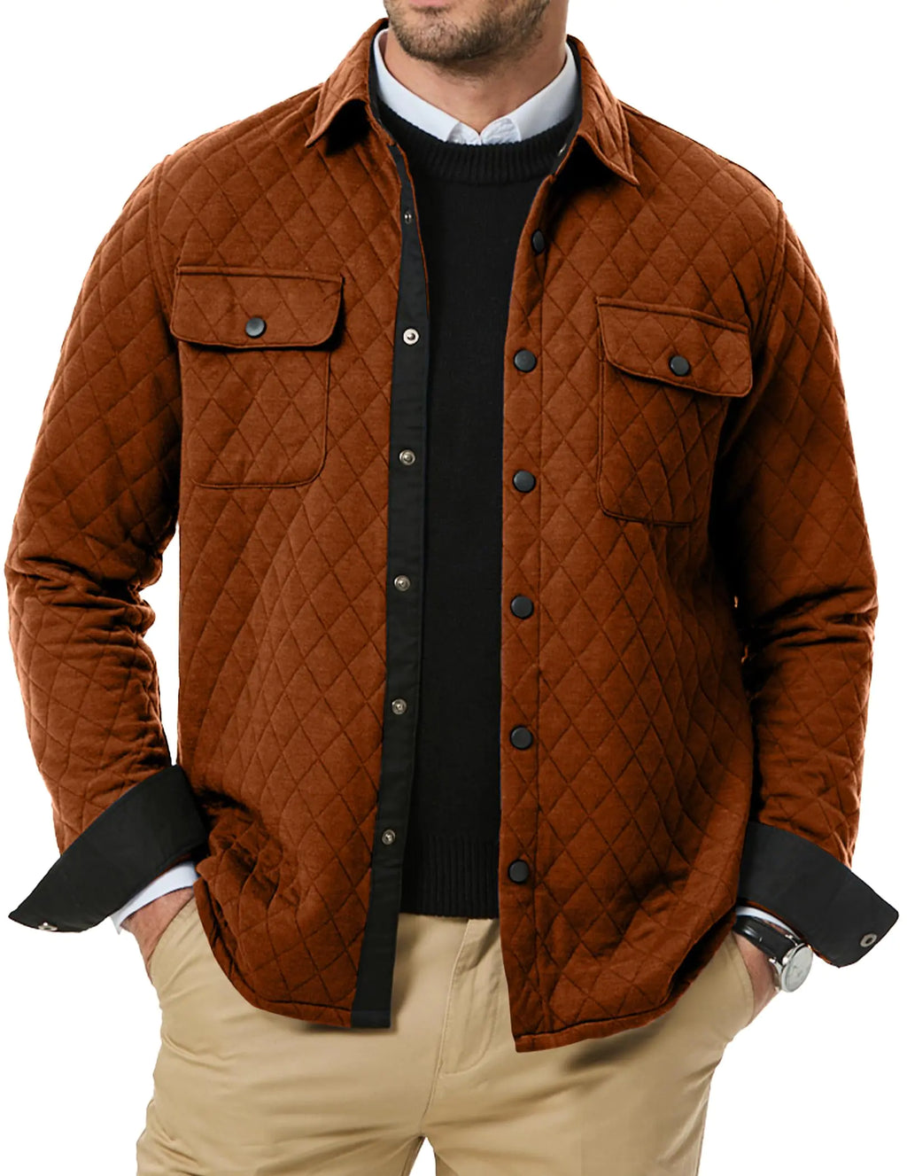 JMIERR Quilted Jacket for Men