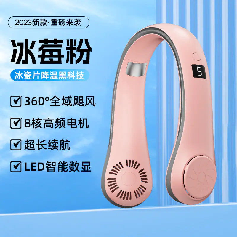 USB Rechargeable Mini Neck Fan for Sports and Travel