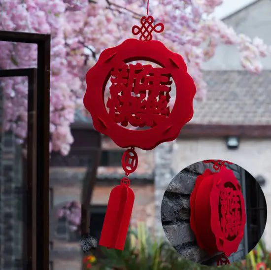 New Year Red Lanterns, Eco-Friendly Felt Decorations