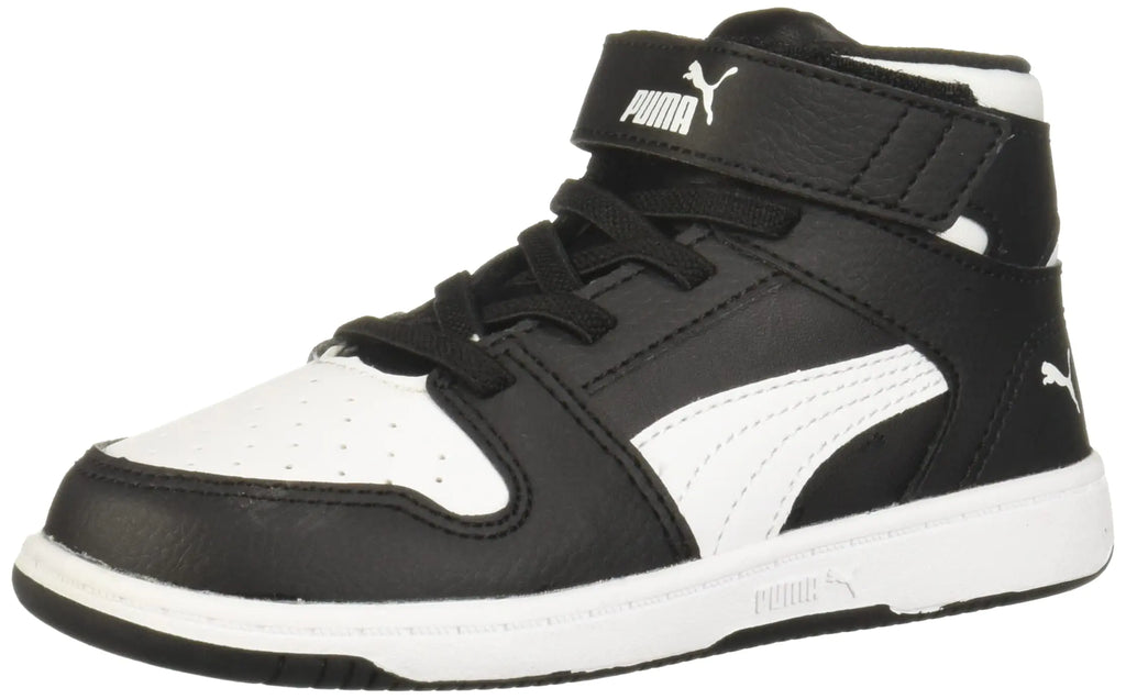 PUMA Rebound Layup Sl (Big Kid) Black White 7 Big Kid M