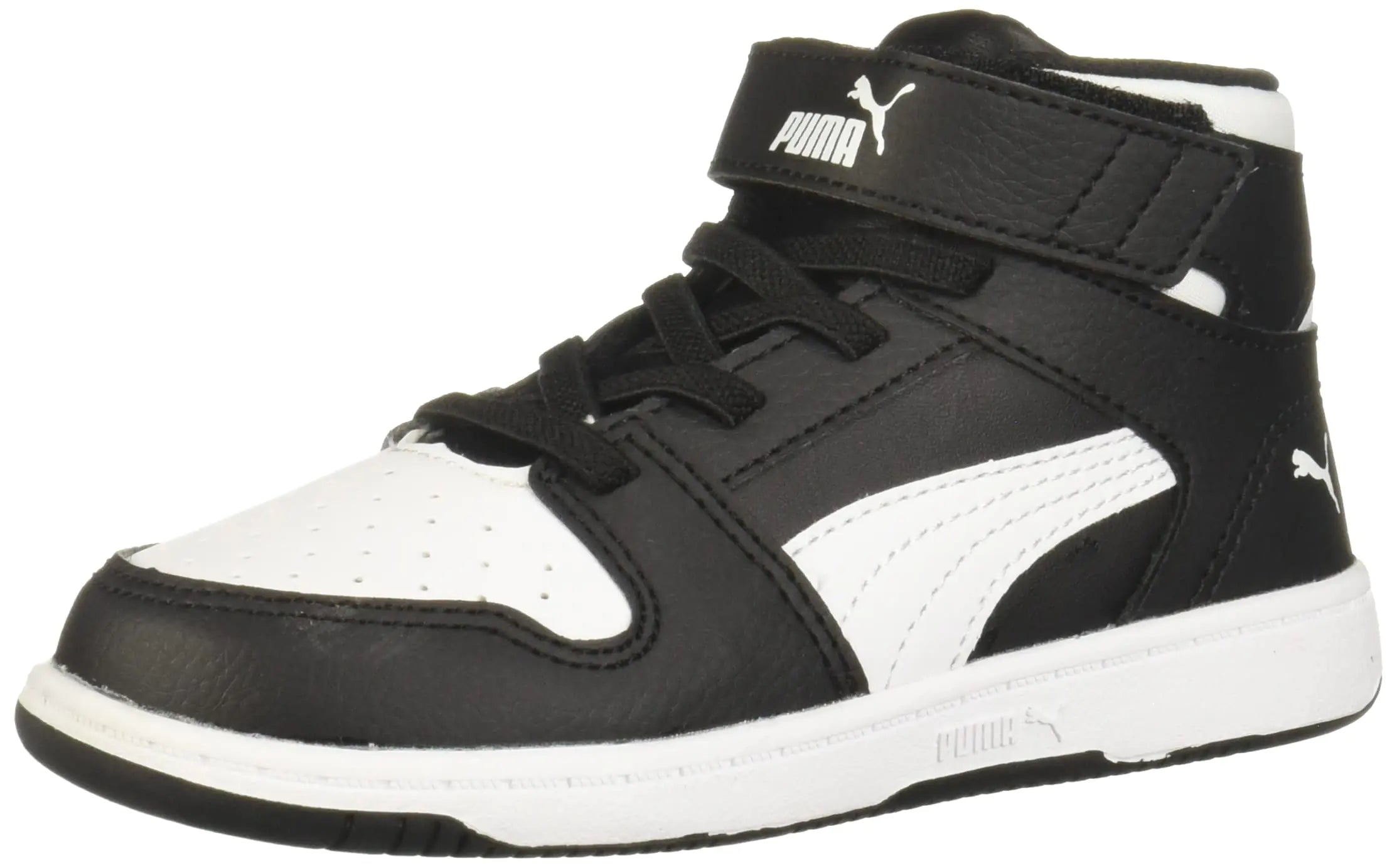 PUMA Rebound Layup Sl (Big Kid) Black White 7 Big Kid M