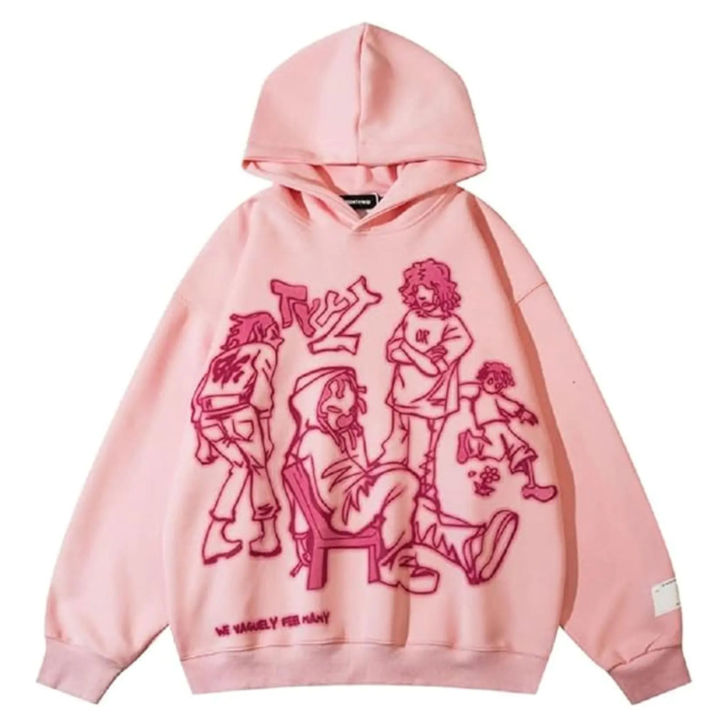 VOLYMOON Men's Street Art Oversized Hoodie