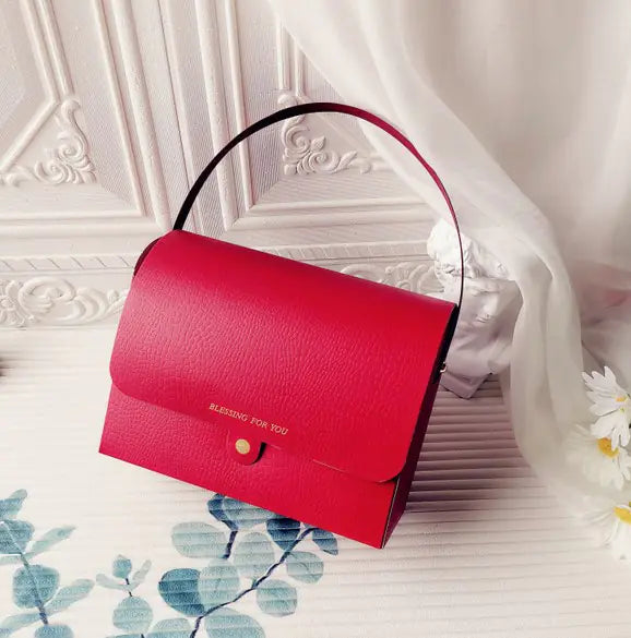 New Year Gift Box with Handle for Weddings and Favors