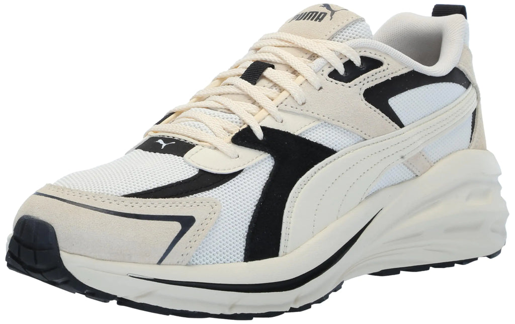 PUMA Womens Hypnotic Leather Sneaker PUMA Womens White-Sugared Almond-PUMA Womens Black 6.5