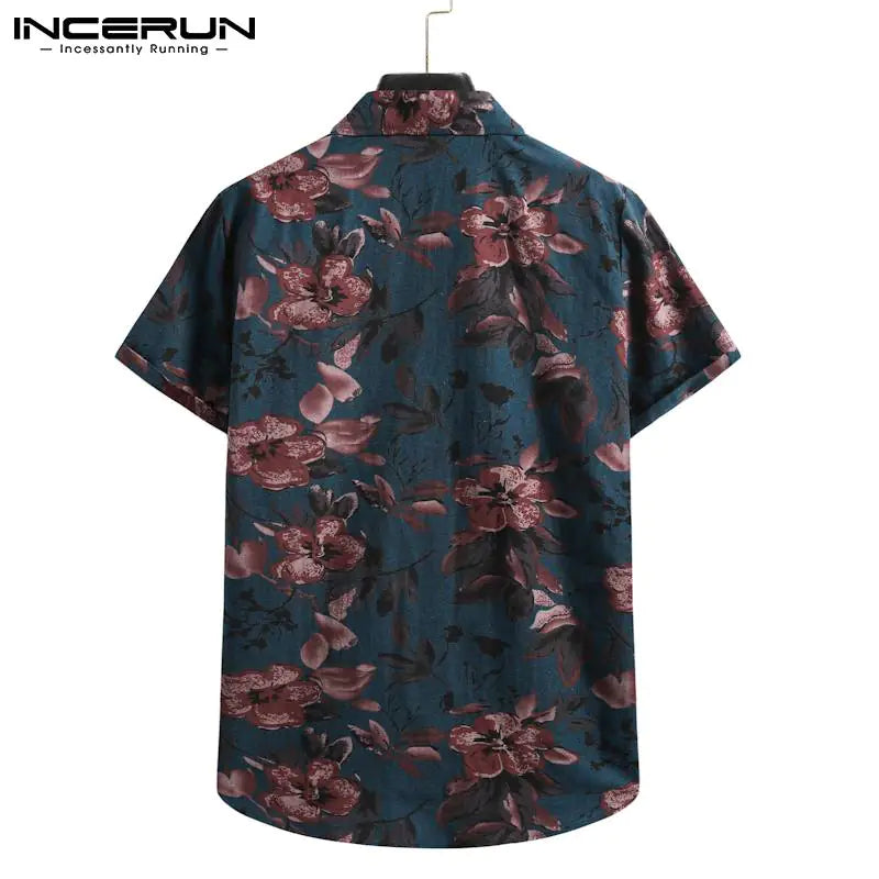 Men's Summer Printed Cotton Tee - Hawaiian Style