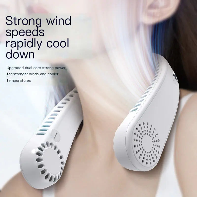 USB Rechargeable Mini Neck Fan for Sports and Travel