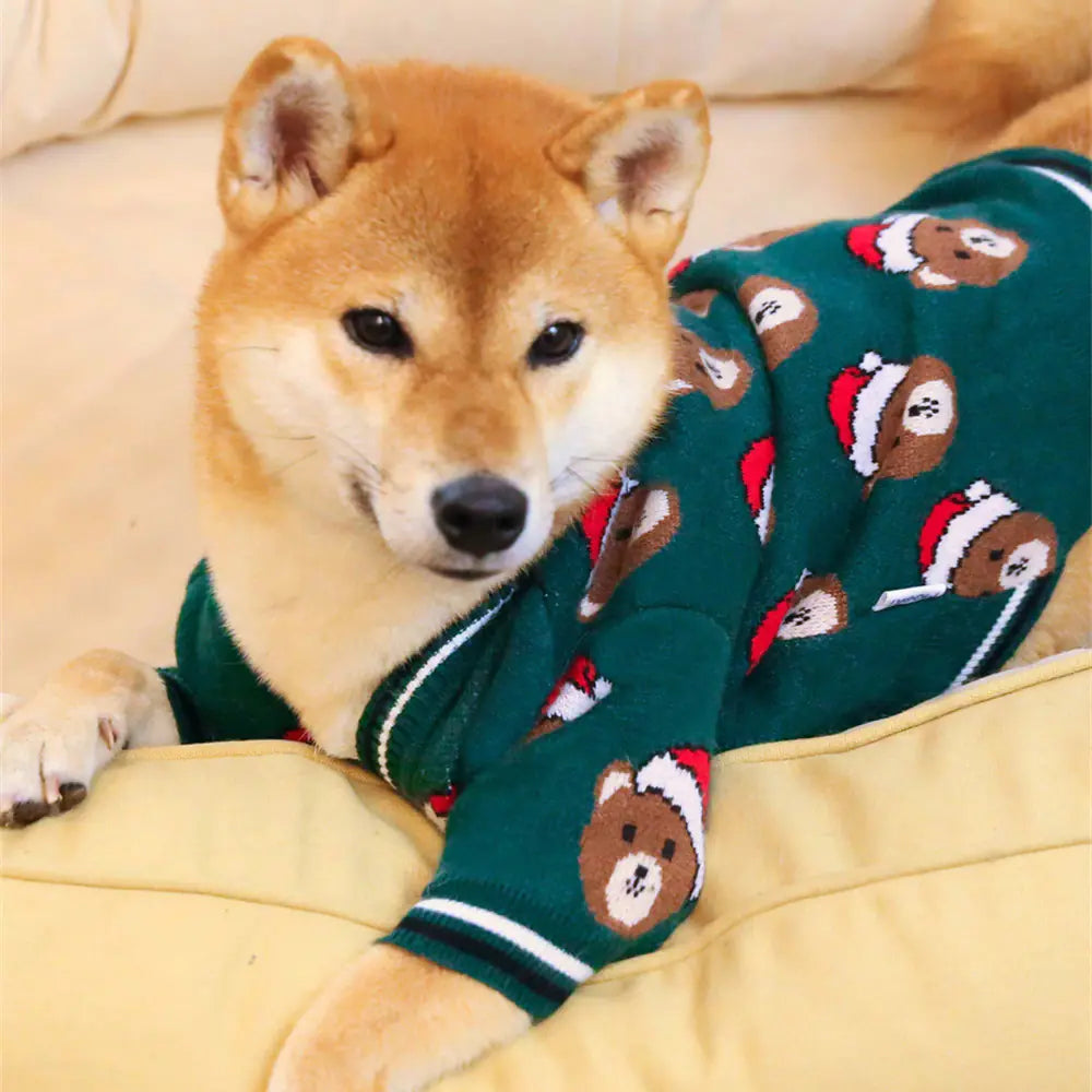 Festive Red Dog Sweater for New Year Celebrations